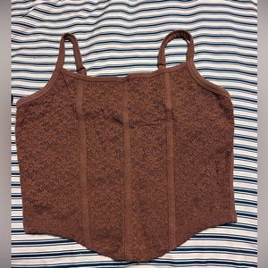 Brown corset top hollister